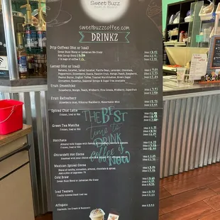 Live size drink menu board