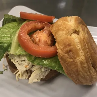 Almond Chicken Salad on a croissant bun