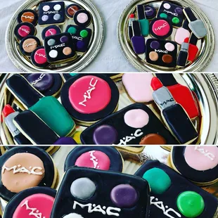 Make-up inspired cookies for a Sweet 16