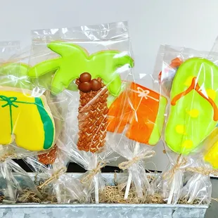 Beach-themed cookies for a bar mitzvah