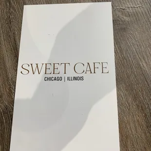 Back of Drink Menu