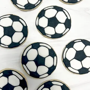 Soccer ball cookies