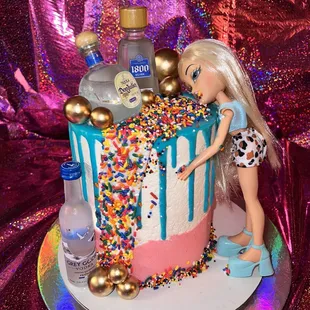 The sprinkles are supposed to be her throw up for anyone who didn't catch that