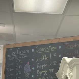 a menu on a chalkboard