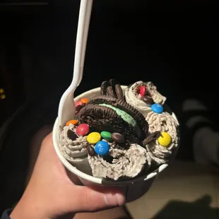 Wonderfilled, no drizzle, m&amp;m's, and Oreo cookies