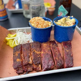 1/2 Slab Pork Ribs, Mac N &apos; Cheese, and Cita &apos;s Broccoli Cheese Casserole