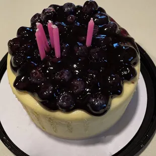 a blueberry cake on a plate
