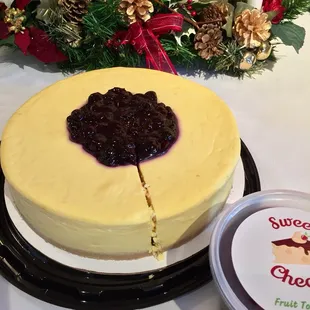 Low Sugar, Low Fat Lemon Blueberry cheesecake will forever be a part of our holiday table.  #UpCloseSavor