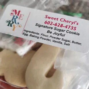 a bag of sugar cookies