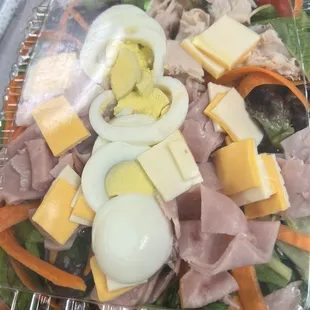 Chef Salad - lots of greens and toppings. DELICIOUS and so worth it.