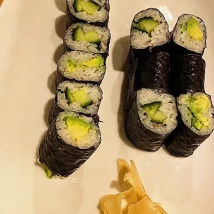Avocado Roll and Cucumber Roll