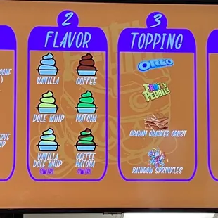 a variety of desserts displayed on a flat screen tv