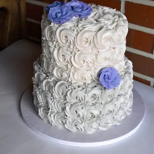 a white and purple cake