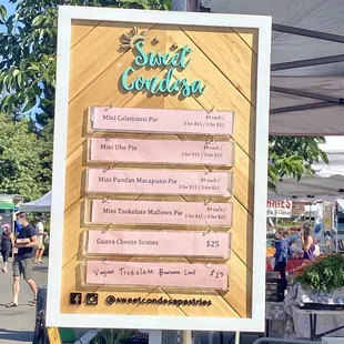 Menu Board at the San Ramon Farmer's Market, 06/19/2021