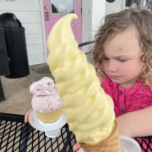 Pineapple dole whip and blueberry ice cream