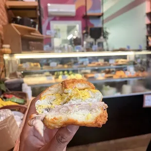 Egg &amp; Cheese Biscuit add turkey / minus cheese