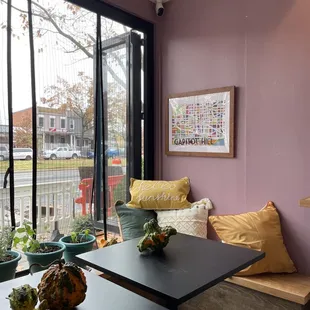 a living room with a view