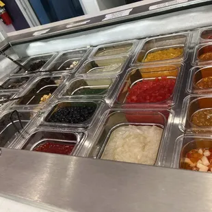 The toppings and boba balls