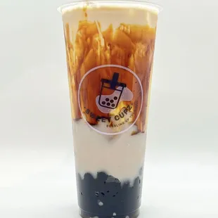 Fresh milk tea with brown sugar boba