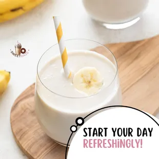 Coconut milk banana smoothie is naturally vegan and vegetarian. Very great to start the day refreshingly.