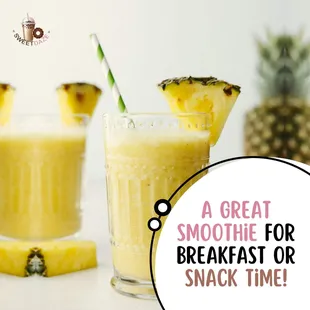 This pineapple smoothie is a tropical combination of pineapple, banana, pineapple juice, and Greek yogurt, all blended together until creamy