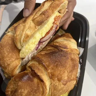 B9. Egg and Turkey Cheese Croissant Breakfast Sandwich