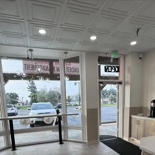 the entrance to the store