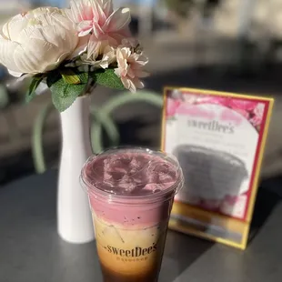 Pink Velvet Iced Coffee (Valentines Day specialty drink)