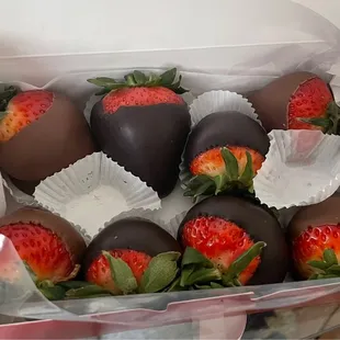 Valentine's Day milk and dark chocolate covered strawberries