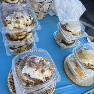 a variety of desserts