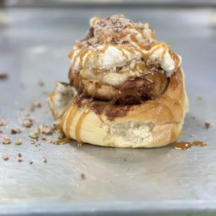 White chocolate coffee cinnamon roll