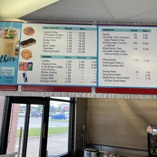 Big donuts in different flavors (apple fritter, pineapple fritter, Eclair, tigertale) available .   www.sweetdreamdonuts.com