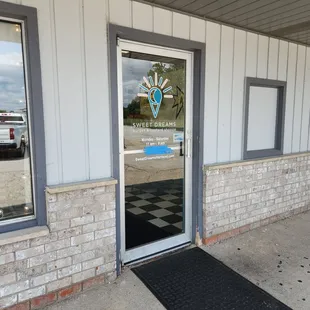 the front door of a business