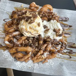 Turtle Funnel Cake