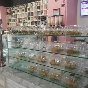 Turkish delight and pastry case