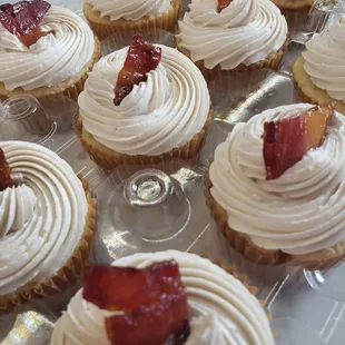 Smoked maple bacon cupcakes.