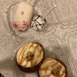 Funfetti Cakesicle, Cookies n' Cream Cake Pops, GF Carrot Cupcake Yummy