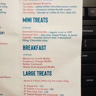 Rest of menu