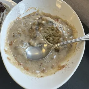 Biscuit and mushroom gravy