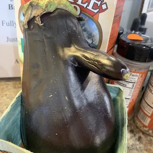 Display of the unique eggplant family.