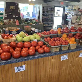 a display of fresh produce