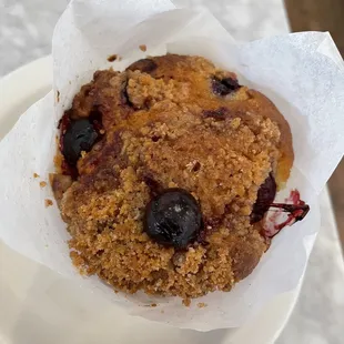 Blood orange and cranberry muffin
