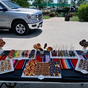 desserts displayed on a table