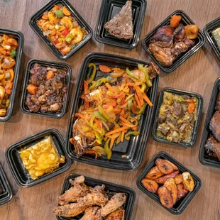 Variety of delicious Authentic Jamaican Food