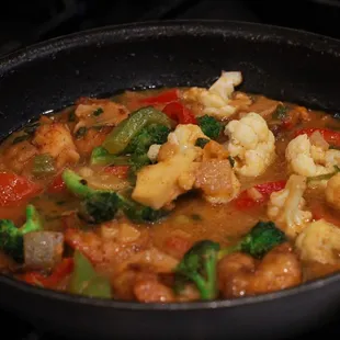 Jerk tofu still cooking