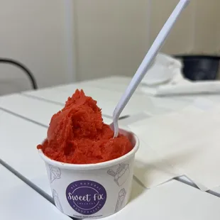 a cup of ice cream