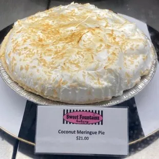 a coconut meringue pie