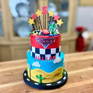 Cars themed cake