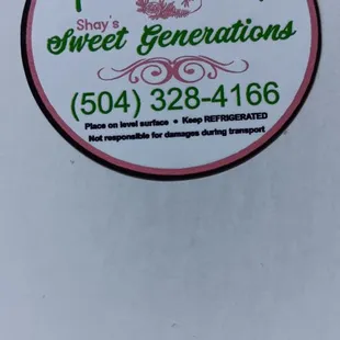 a sticker for sweet generations
