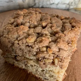 Nar's delectable crumble coffee cake available in classic vanilla or banana nut.